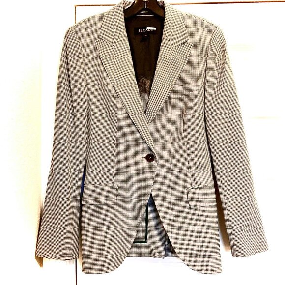 New ESCADA Belkisa Houndstooth Blazer Virgin Wool 6 MSRP $1850 - Picture 2 of 11